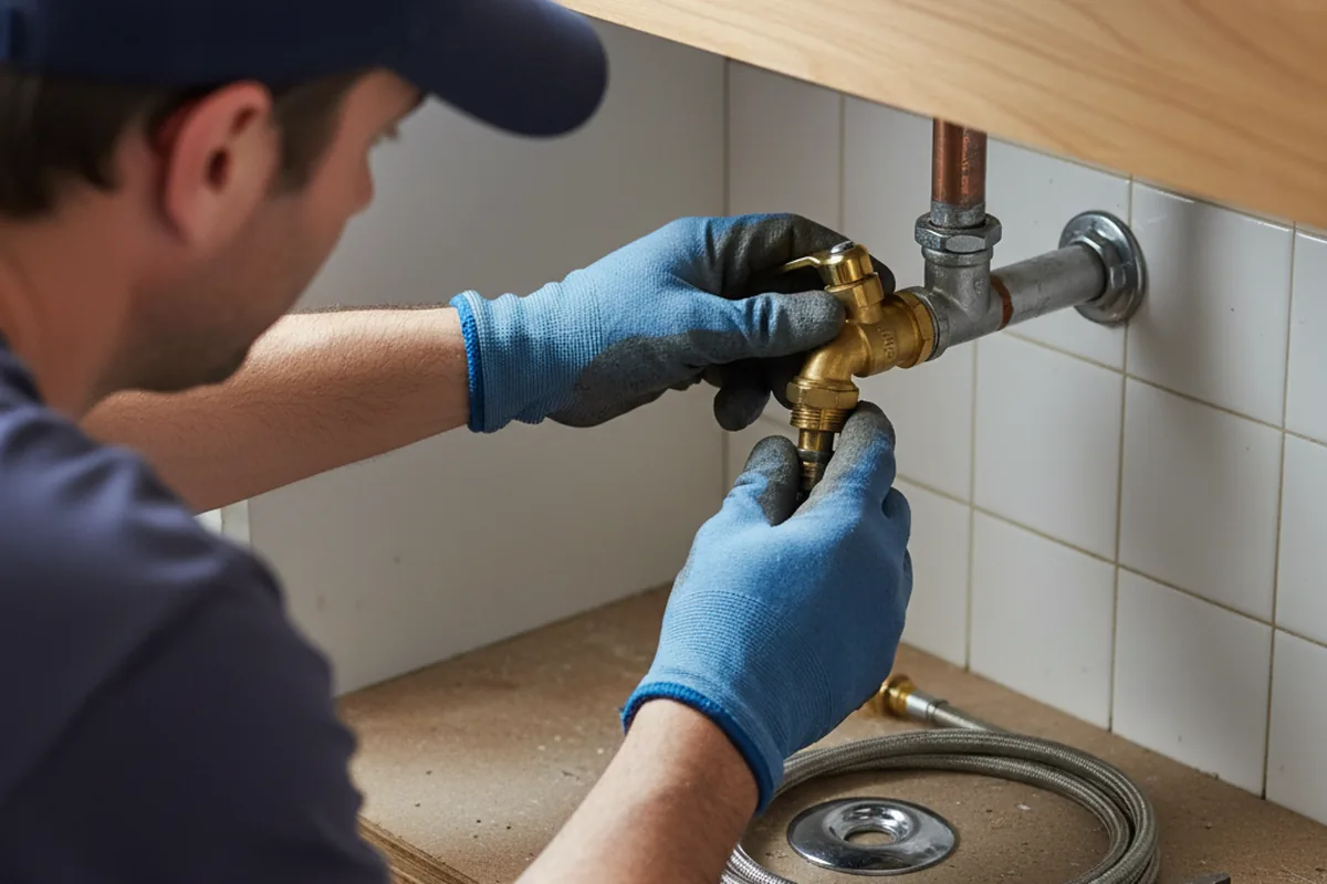Shutoff valve and fitting work during Well Pump Repair in Columbia